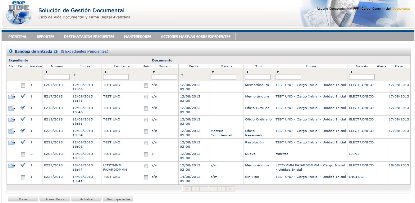 Figura N° 46: Seleccionando expedientes a unir